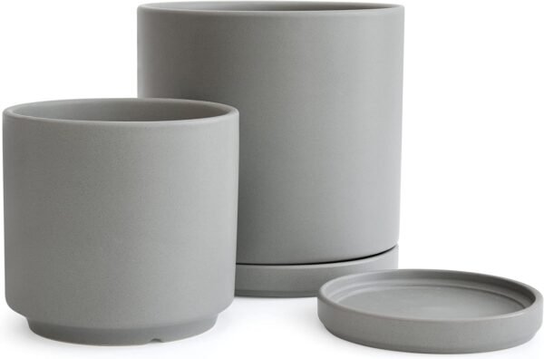 8 Inch & 10 Inch Ceramic Planter Pot for Plants with Drainage Hole
