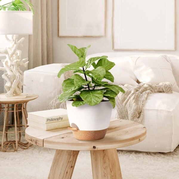 5Pack Self Watering Plant Pots for Lazy People,White Plastic Self Watering Planter - Image 7
