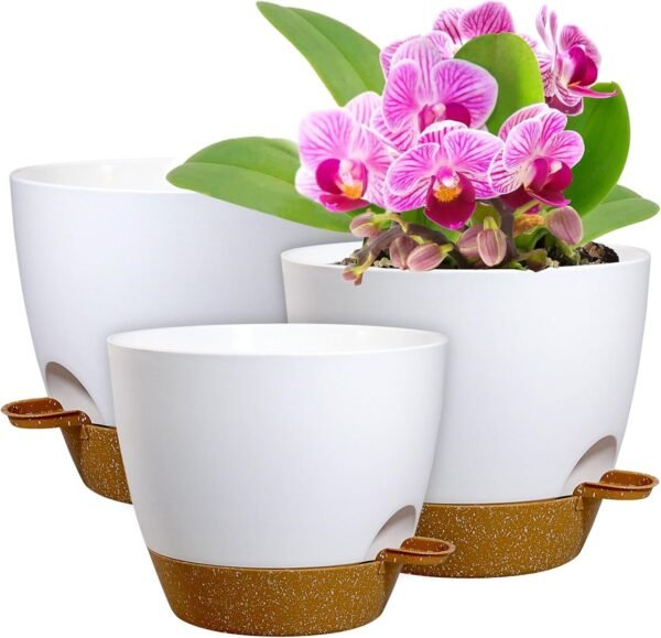 10/9/8 inch Medium Self Watering Pots, Planter with Removable Deep Reservoir