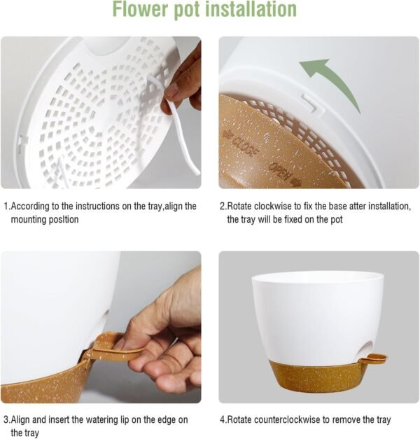 10/9/8 inch Medium Self Watering Pots, Planter with Removable Deep Reservoir - Image 6
